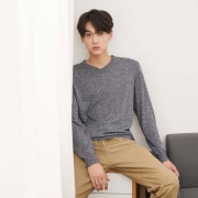 双11预售：美特斯邦威 100210 男士V领套头毛衣