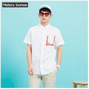 12日0点： Meters bonwe 美特斯邦威 225225 男士短袖衬衫