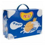 优冠 牛奶香脆饼干 1000g/盒 *2件