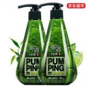 竹盐 韩国进口派缤按压式牙膏285g*2