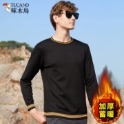 啄木鸟 男加绒条纹针织衫 圆领/高领