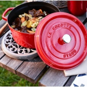 STAUB  珐琅铸铁汤锅 樱桃红 18cm 999元包邮