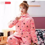 otte layden 冬季三层加厚法兰绒夹棉女士家居服套装 多款