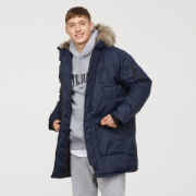 双11预售：H&M0517442__2男士夹棉派克大衣