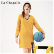 La Chapelle 拉夏贝尔 20010710 女士V领撞色连衣裙 *3件