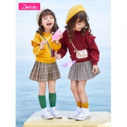 Deesha Mini 笛莎 2019秋冬新款女童长袖加绒卫衣
