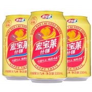 宏宝莱 什锦果汁汽水 330ml*6罐 9.9元包邮（需用券）