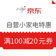 京东小家电自营 满100减20元券