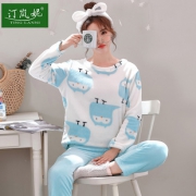珊瑚绒睡衣女春秋冬季可爱套装 券后￥19.8