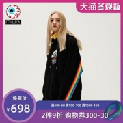 Mishka 彩虹贴布连帽卫衣