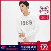 预售Gap男装圆领抓绒卫衣秋季497806 2019新款长袖休闲简约上衣