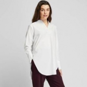 UNIQLO 优衣库 418418 女士长绒棉V领衬衫(长袖)