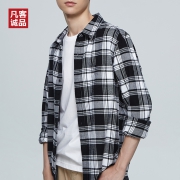 降5元，Vancl/凡客诚品 法兰绒全棉男士格子衬衫