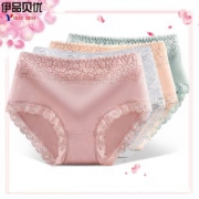 4条装 精梳棉中腰蕾丝内裤女 券后￥19.9