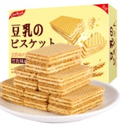 第2件2元第3件1元 初萌 日式豆乳威化饼干零食 共48枚