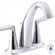 黑五全球购、中亚Prime会员： KOHLER K-45100-4-CP 双柄节水型面盆龙头
