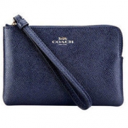 COACH 蔻驰 奢侈品 女士深蓝色皮质短款手拿包零钱包 F58032 IMMID *3件