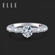 赠品给力：ELLE 天鹅恋 莫桑石戒指 1克拉 + 送DW手镯