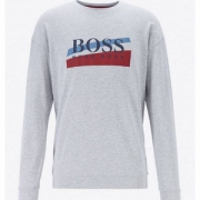 M码，BOSS Hugo Boss 雨果·博斯 19年秋季款 男士纯棉印花圆领卫衣