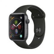 Apple Watch Series 4 智能手表（深空灰铝金属、GPS、44mm、黑色运动表带）