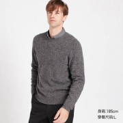 优衣库 419198 男士柔软羊仔毛圆领针织衫
