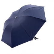 一杰伞 三折晴雨伞 银胶款 藏青色 14.9元包邮（需用券）