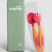 SUPER mama 全能妈妈 儿童可弯曲勺子叉子套装 9.9元包邮（需用券）