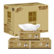 清风 原木纯品金装系列抽纸 3层120抽*24包 *6件