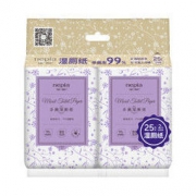妮飘（nepia）湿厕纸便携装25抽*2包 私处清洁厕后湿巾纸巾 可搭配卷纸卫生纸使用 *11件