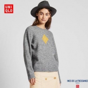 UNIQLO 优衣库 422605 设计师合作款 女装菱形纹圆领针织衫