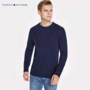 美国 TOMMY HILFIGER 100%精纺羊毛 男士圆领针织衫