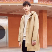 美特斯邦威 88734078 男士中长款连帽外套
