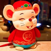 维尼小象 鼠年吉祥公仔 财神鼠 22cm
