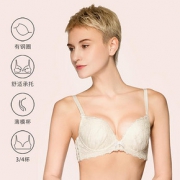IMIS爱美丽女士内衣 大胸显小薄款胸罩聚拢调整型收副乳蕾丝文胸