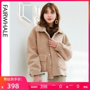 ￥199 马克华菲女装2019冬新款短款毛呢大衣韩版流行时尚女外套