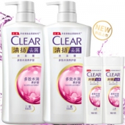 京东PLUS会员： CLEAR 清扬 多效水润 洗发水套装 720g*2+100g*2+赠去屑洗发露500ml