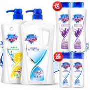 舒肤佳沐浴露套装 纯白1000ml+柠檬1000ml送薰衣草400ml*2+纯白100ml*2 无皂基 男士女士通用