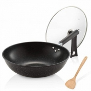 双11返场：MAXCOOK 美厨 MCC640 麦饭石色不粘炒锅 32cm