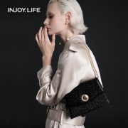 injoylife女包2019新款链条包鸵鸟纹包秋冬时尚单肩包质感斜挎包
