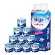 京东PLUS会员：心相印 心柔系列 有芯卷纸 3层200克*10卷 *8件