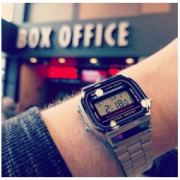 CASIO 卡西欧 A168W-1 男士不锈钢手表