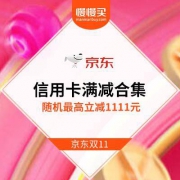 京东双11 银行卡满减合集 随机最高立减1111元