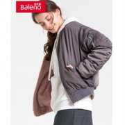 班尼路 88837972 女款纯色加绒棒球服