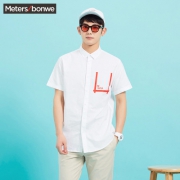 Meters bonwe 美特斯邦威 225225 男士短袖衬衫 *2件