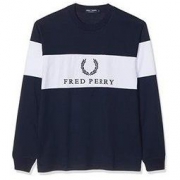 Fred Perry 白色撞色镶边运动衫