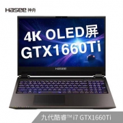 HASEE 神舟 战神 Z7-CT7Pro 15.6英寸4K屏游戏笔记本电脑（i7-9750H、16GB、1TSSD、GTX1660Ti）