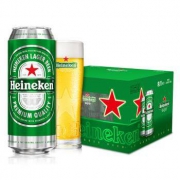 PLUS会员：Heineken 喜力啤酒 （500ml*15听+250ml*3支啤酒杯） *2件