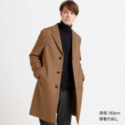 双11预售：优衣库 419982 男士羊毛混纺长大衣