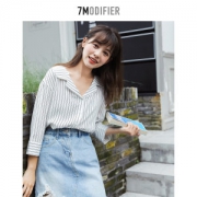 拉夏贝尔旗下  7Modifier 女气质长袖衬衫