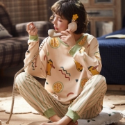 韩版纯棉长袖女家居服套装 券后￥39